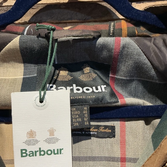 NWT Barbour Womens Brinian Wax Bark Jacket size 10 - Picture 7 of 12